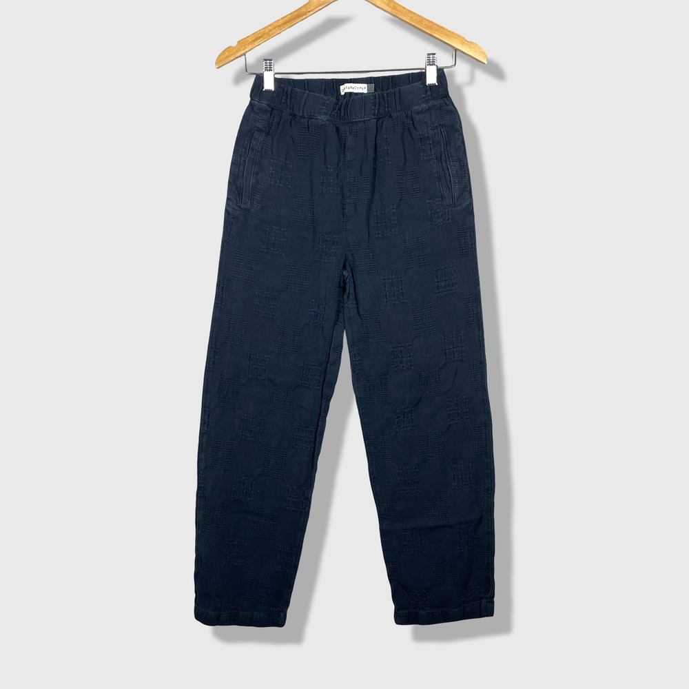 Olderbrother Sashiko Pants Womens XS Navy Blue Organic Cotton Sustainable Boho
